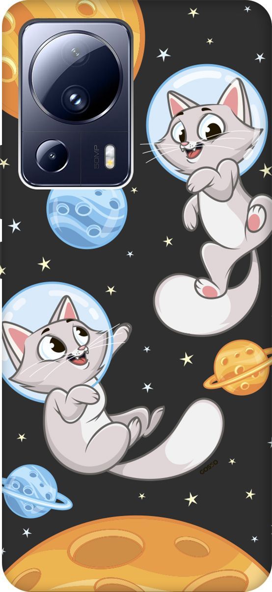 

Матовый Soft Touch Чехол на Xiaomi 13 Lite Лайт с 3D принтом "CosmoCats" черный, Черный;серый, 158516