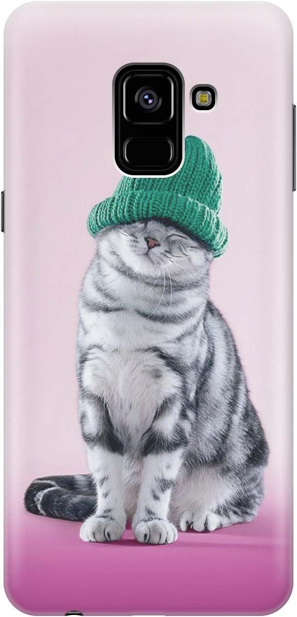 

Чехол на Samsung Galaxy A8 (2018) с принтом "Кот в зеленой шапке", Розовый;серый, 1184