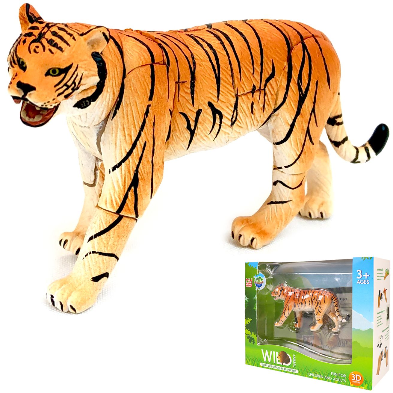 

Объемный 3D пазл Bright Kids Тигр, 24 детали, 9х5х2 см, 106736