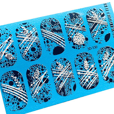 

Набор, Anna Tkacheva, 3D-слайдер №130, белый «Линии. Веточки», 3 шт.