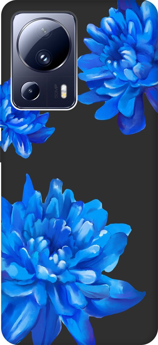 

Чехол на Xiaomi 13 Lite Лайт с 3D принтом "Amazing Asters" черный, Черный;голубой, 158518