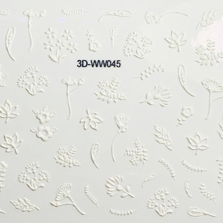 

Набор, Anna Tkacheva, 3D-стикер №045 «Цветы. Листья», белый, 2 шт.