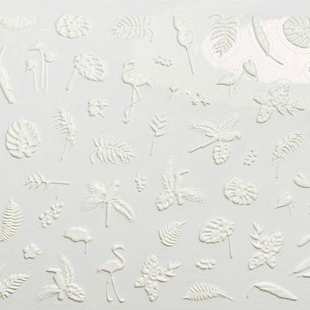 

Набор, Anna Tkacheva, 3D-стикер №050 «Листья. Фламинго», белый, 2 шт.