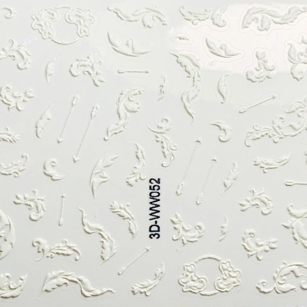 

Набор, Anna Tkacheva, 3D-стикер №052 «Вензеля. Листья», белый, 2 шт.