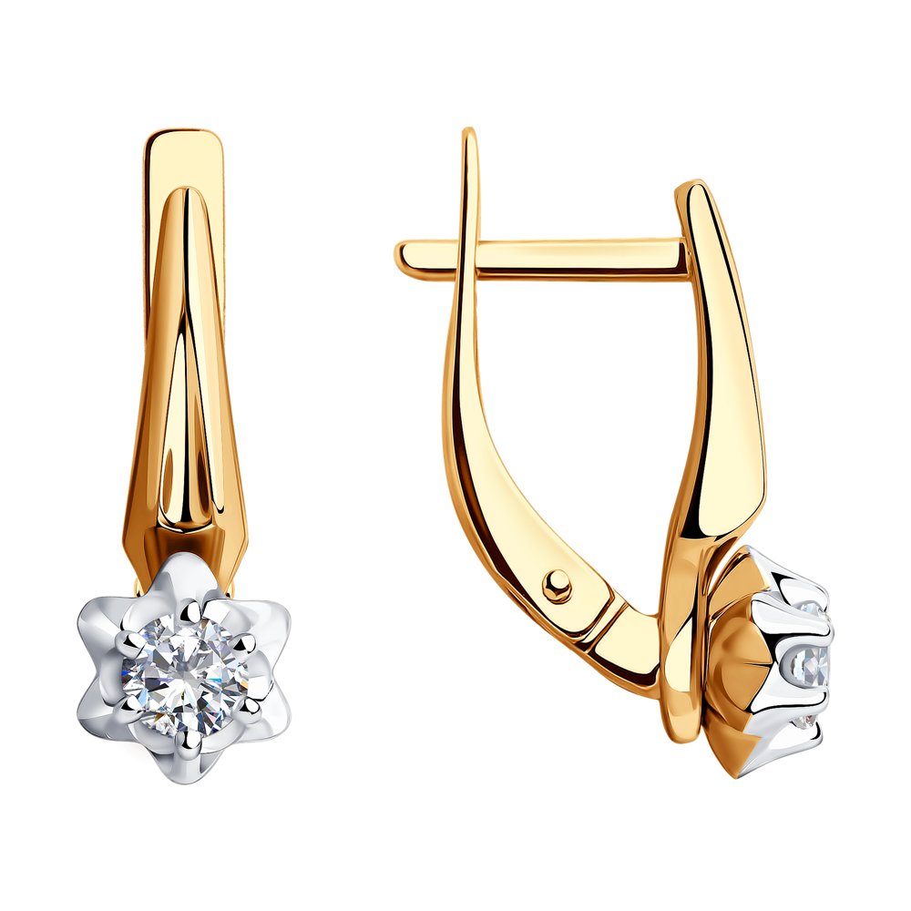 

Серьги из красного золота с фианитом Diamant 51-120-00734-1, 51-120-00734-1