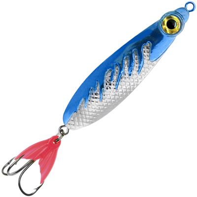 фото Блесна для рыбалки aqua нерка fire 28,0g 06 (серебро, красный и синий металлик), 1шт.