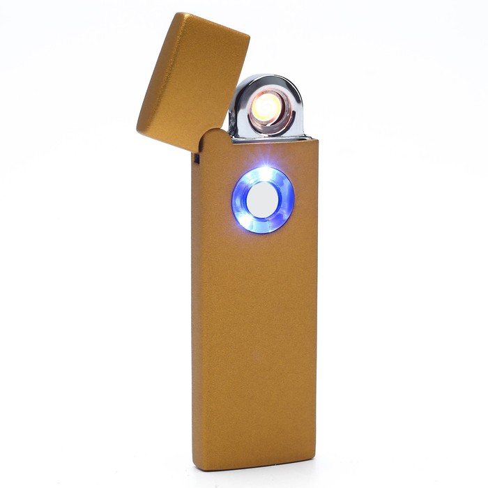 

Зажигалка электронная в подарочной коробке, USB, спираль, 2.5 х 8 см, золото, Золотистый, Классика