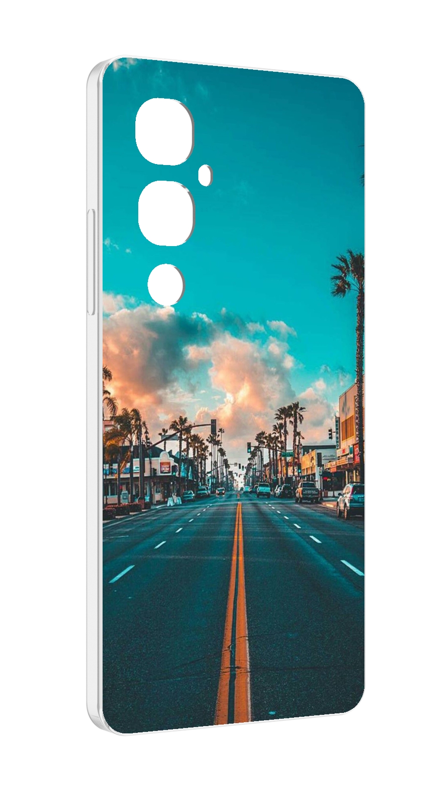 

Чехол MyPads дорога-в-лос-анджелес для Tecno Pova 4 Pro, Прозрачный, Tocco