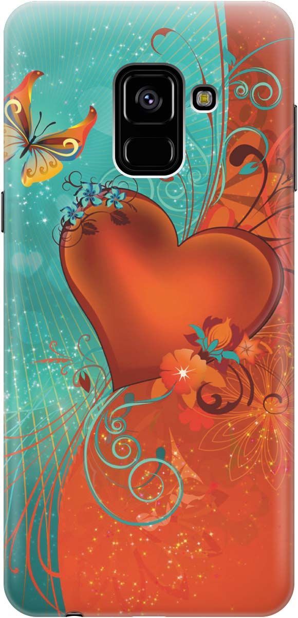 

Чехол на Samsung Galaxy A8 (2018) с принтом "Сердце и бабочка", Зеленый;красный, 1184