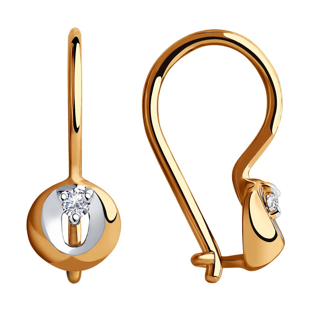 

Серьги из красного золота Diamant 51-120-00513-1, фианит, 51-120-00513-1