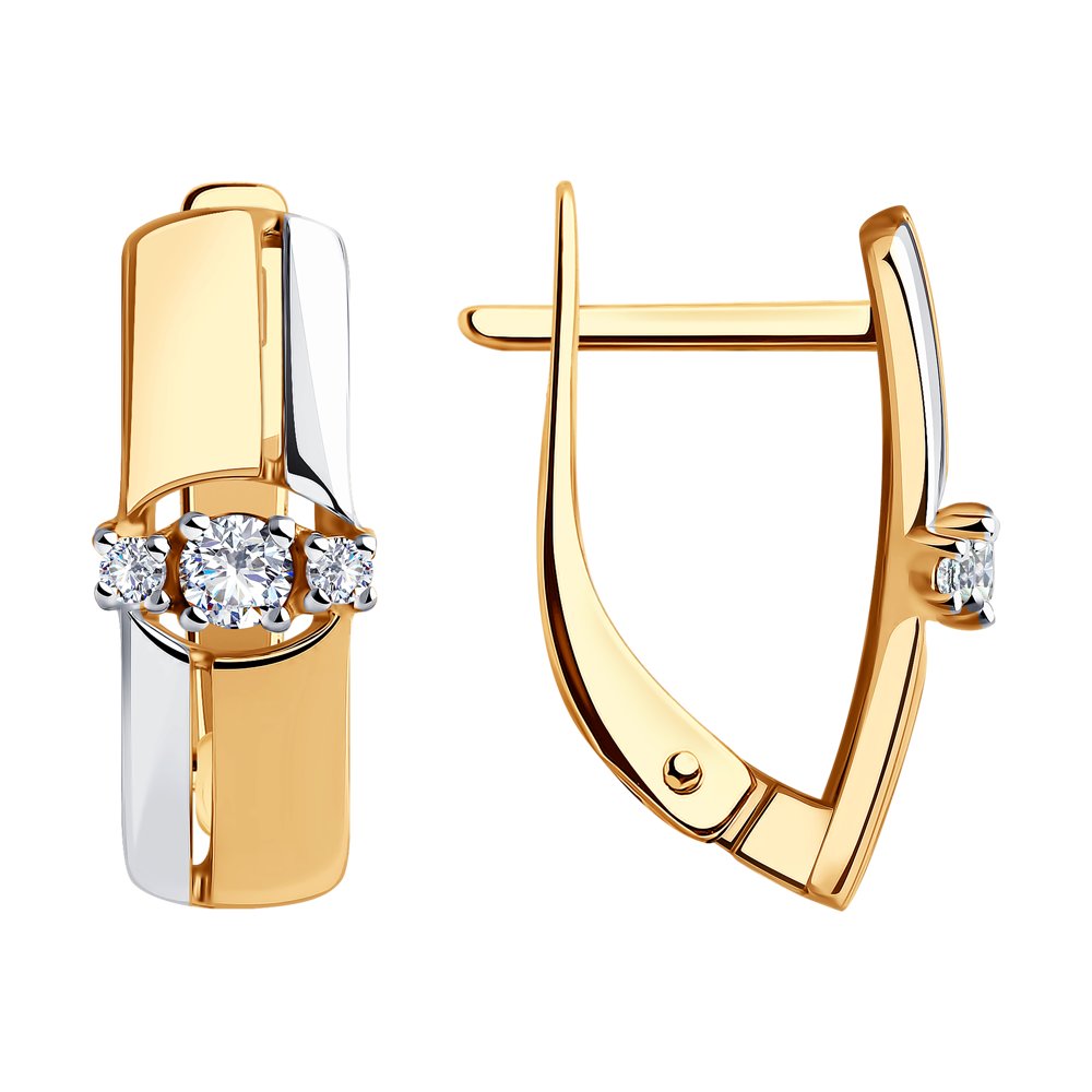

Серьги из красного золота с фианитом Diamant 51-120-00819-1, 51-120-00819-1