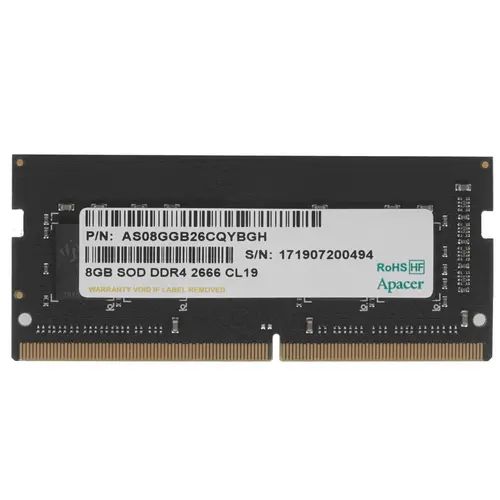 

Оперативная память Apacer (ES.08G2V.GNH), DDR4 1x8Gb, 2666MHz