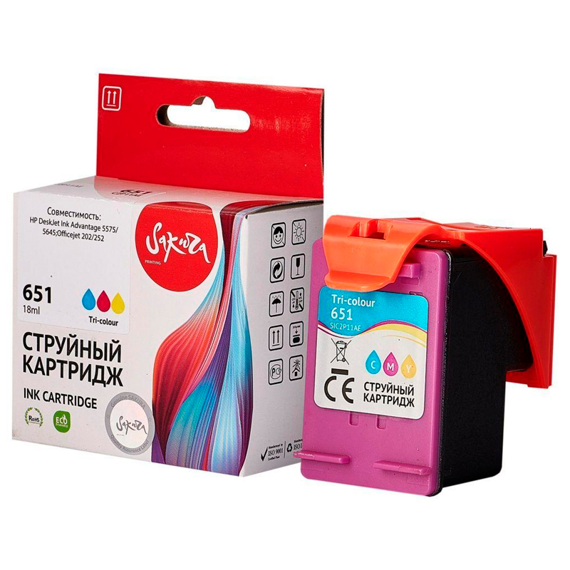 

Картридж для струйного принтера SAKURA (C2P11AE) многоцветный, совместимый