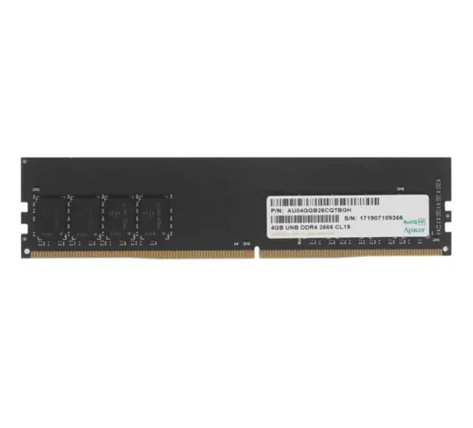 

Оперативная память Apacer (EL.04G2V.KNH), DDR4 1x4Gb, 2666MHz