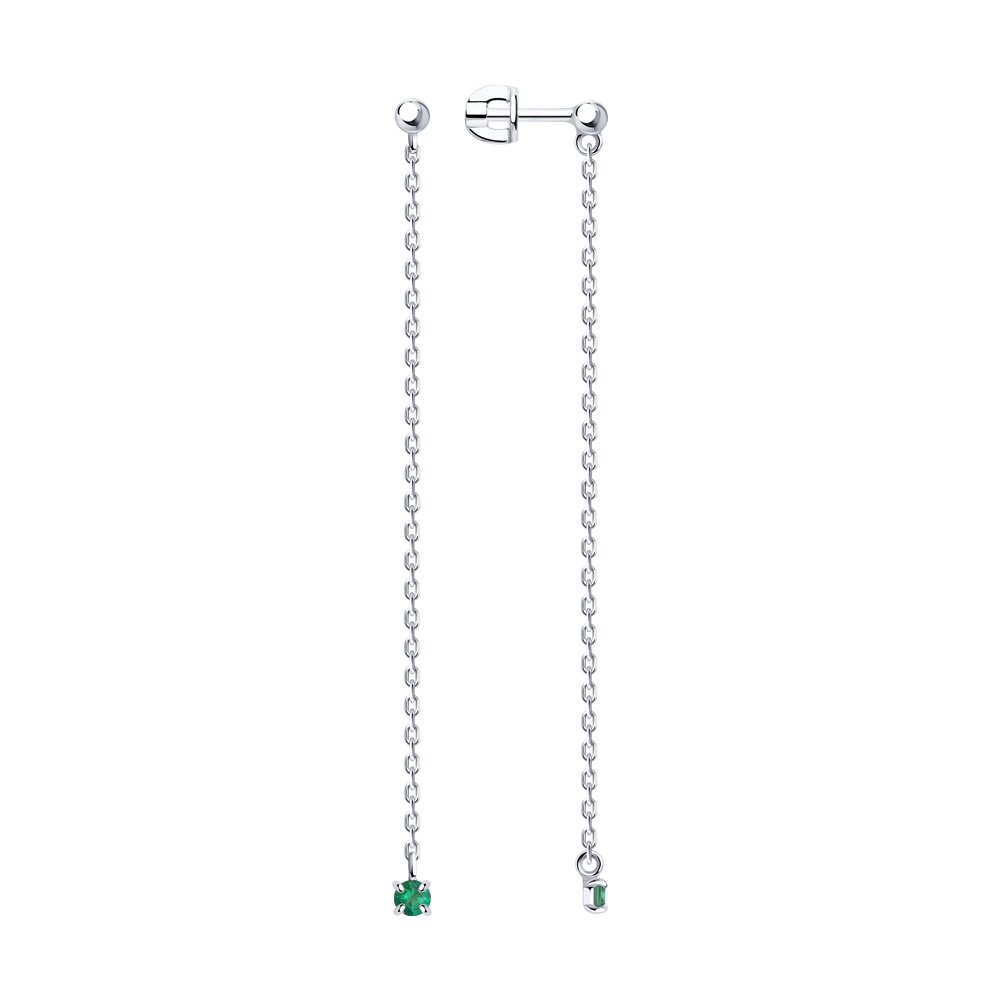 

Серьги из серебра с изумрудом Diamant 94-222-01102-3, 94-222-01102-3