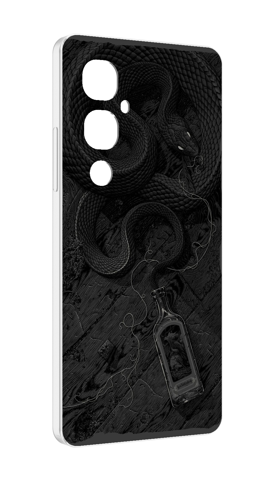 

Чехол MyPads змея с бутылкой для Tecno Pova 4 Pro, Прозрачный, Tocco