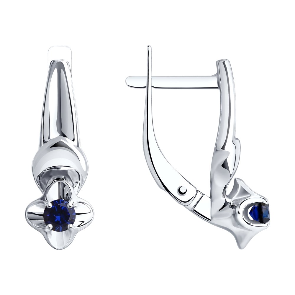 

Серьги из серебра с корундом искусственным Diamant 94-320-00974-1, 94-320-00974-1