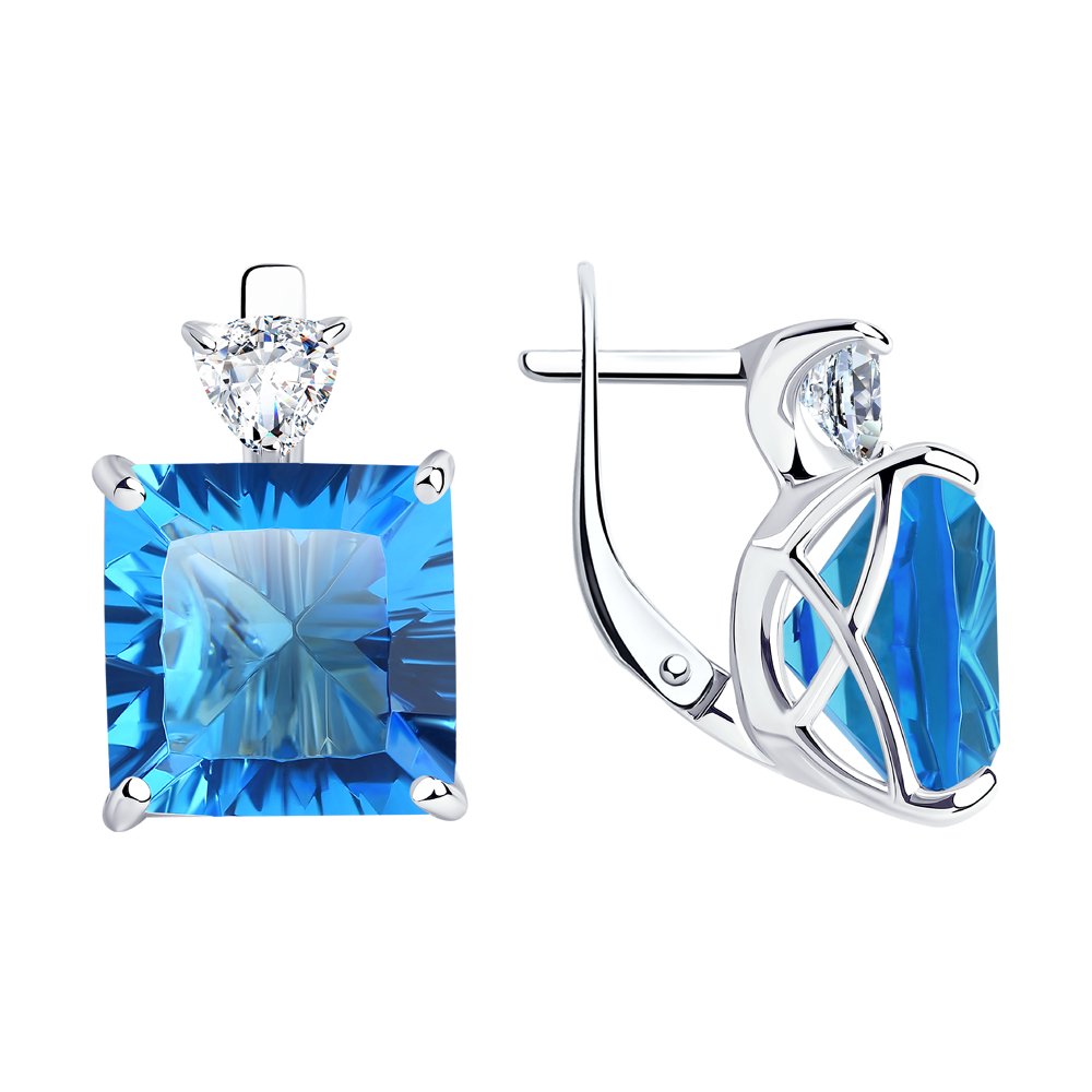

Серьги из серебра с фианитом/стеклом Diamant 94-120-01029-1, 94-120-01029-1