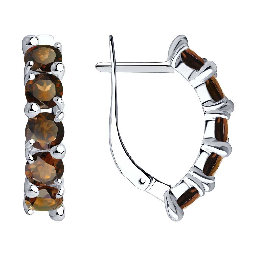 

Серьги из серебра Diamant 94-320-00346-4, раухтопаз, 94-320-00346-4