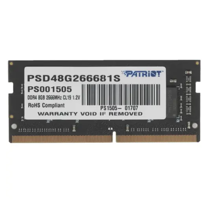 

Оперативная память Patriot (DDR4 8Gb 2666MHz (PSD48G266681S)), DDR4 1x8Gb, 2666MHz