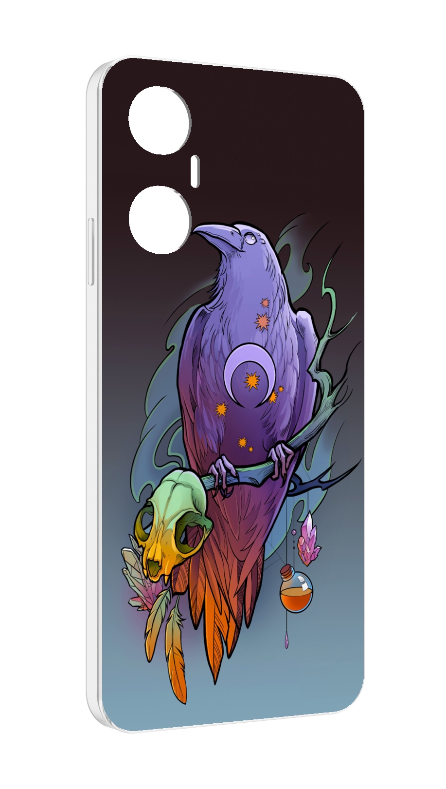 

Чехол MyPads фиолетовый ворон на ветке для Infinix Hot 20 5G, Прозрачный, Tocco