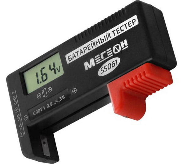 Тестер батареек МЕГЕОН 55061 тестер тормозной жидкости мегеон