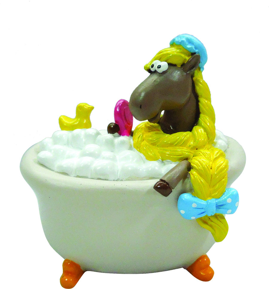 фото Интерьерная сувенирная копилка фигурка "лошадь в ванне " полистирол 9 см пуффи