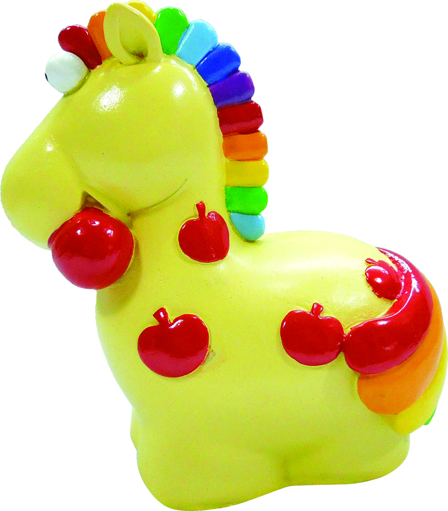 фото Интерьерная сувенирная копилка фигурка "лошадь в яблоках " полистирол 10 см пуффи