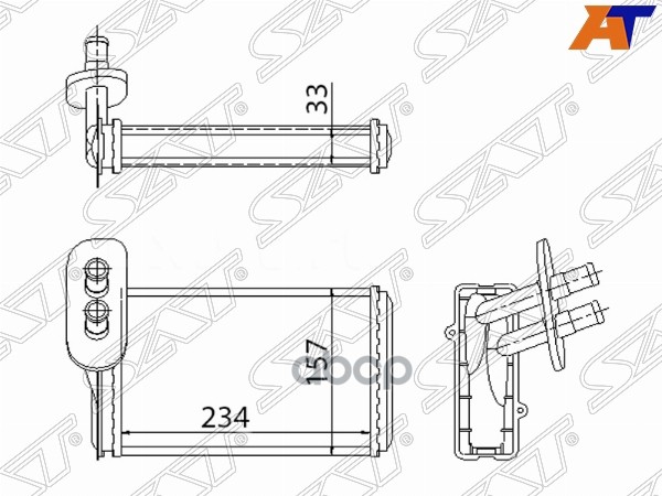 

SAT Радиатор отопителя салона AUDI A3 96-98/SKODA OCTAVIA 98-98/VOLKSWAGEN GOLF 91-98