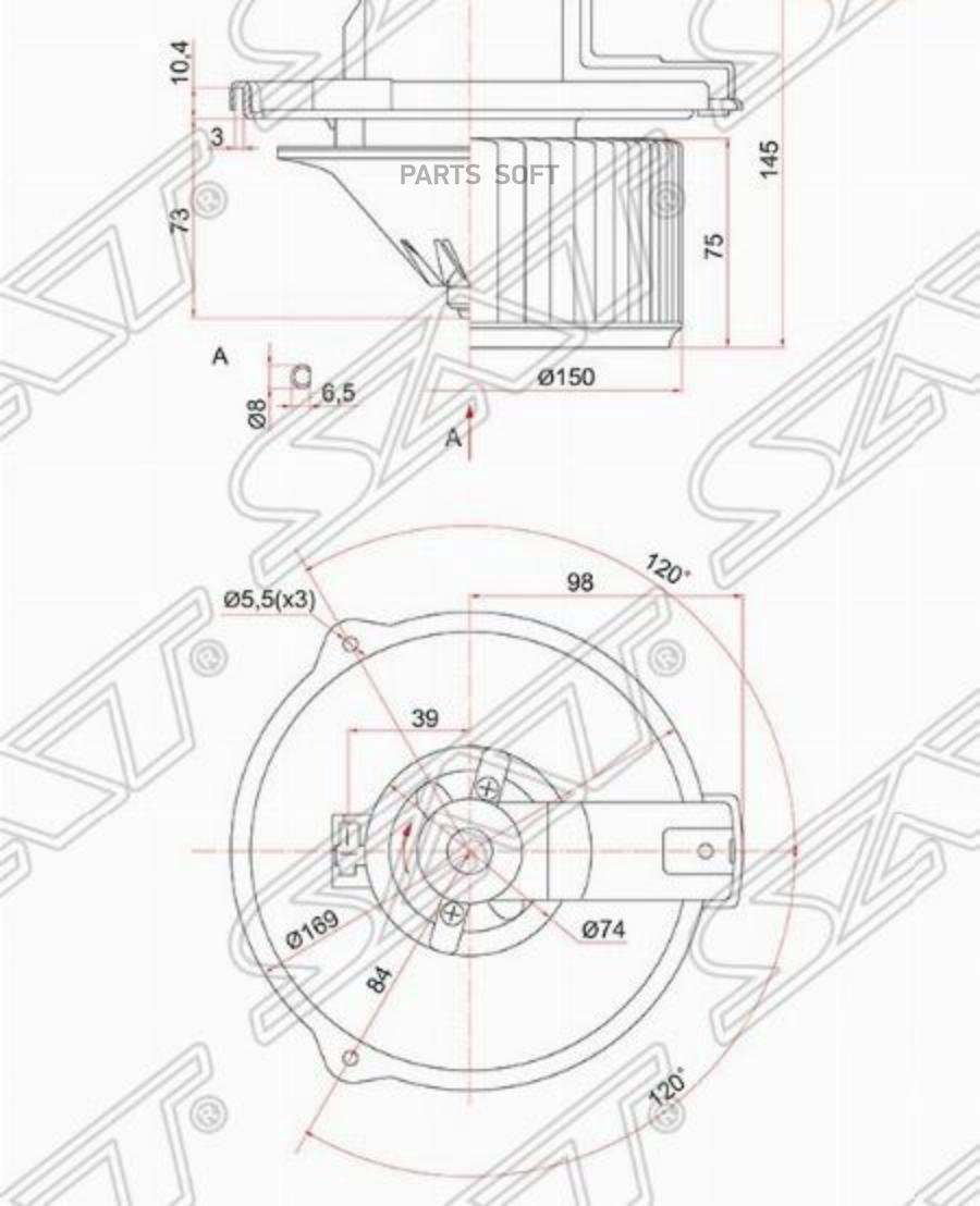 

SAT Мотор отопителя салона TOYOTA AVENSIS AZT25# 03-08/COROLLA/FIELDER #ZE12# 00-06/COROLL