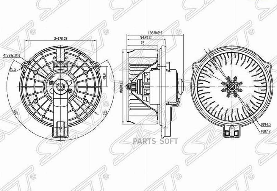 

SAT Мотор отопителя салона LEXUS GS300/400/430 97-05/RX300 97-03/SC430 01-10