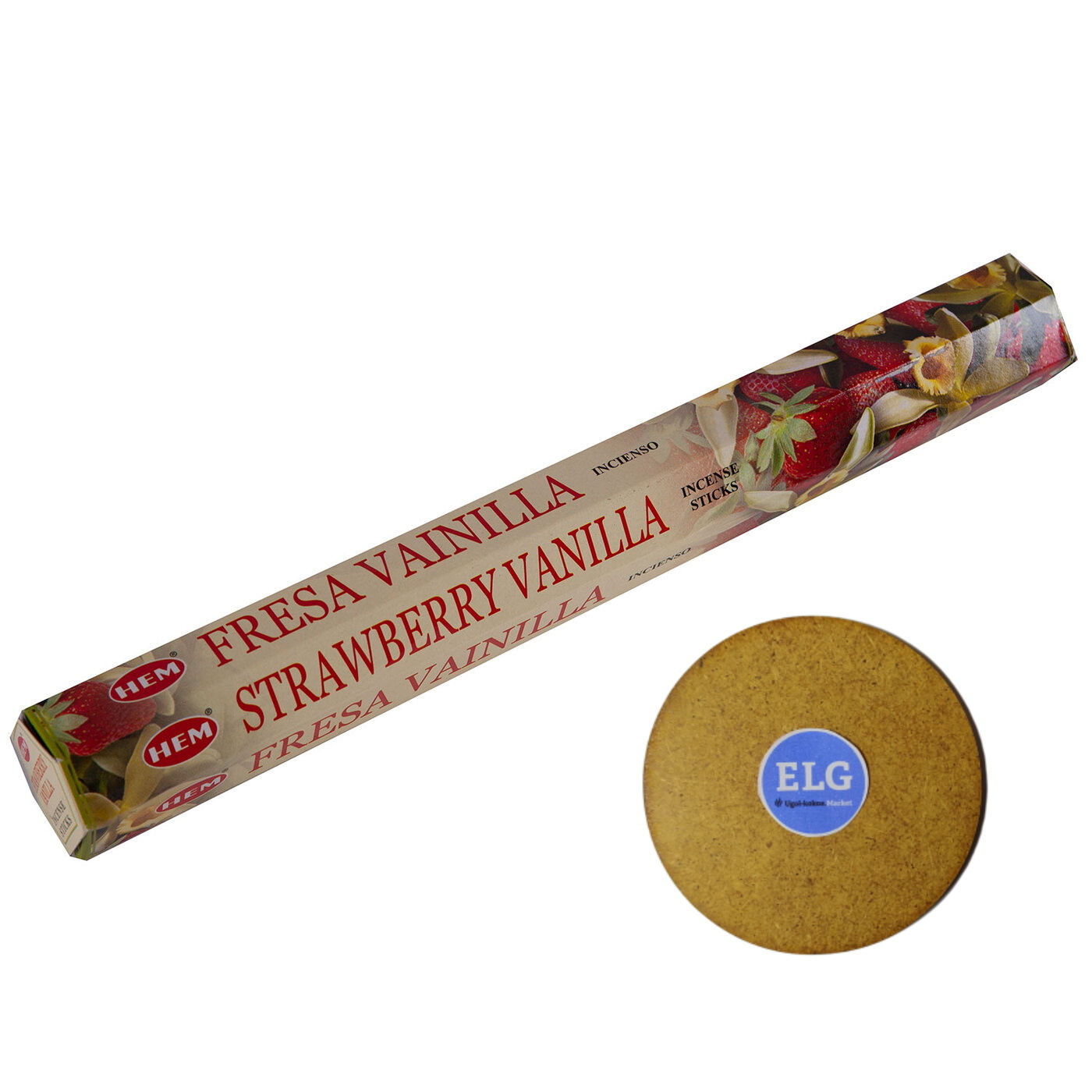 

Благовония HEM Клубника-Ваниль (STRAWBERRY VANILLA) + подставка ELG