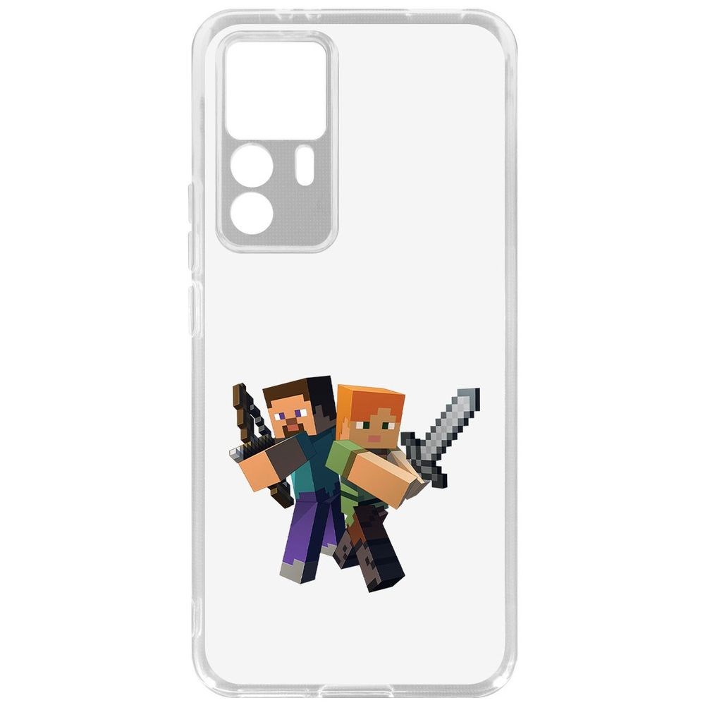 Чехол-накладка Кейс Minecraft-Стив и Алекс для Xiaomi 12T Pro