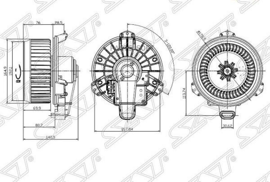 

SAT Мотор отопителя салона TOYOTA CAMRY ##V40/##V50 /HIGHLANDER/KLUGER 07-/VENZA 08-/ALPHA