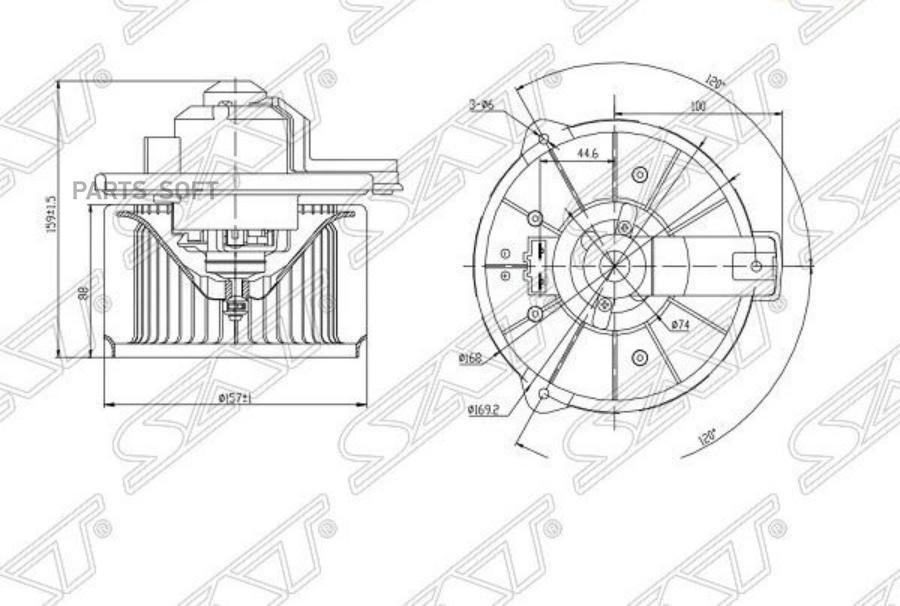 

SAT Мотор отопителя салона TOYOTA LAND CRUISER 100/LX470 TYPE A 98-