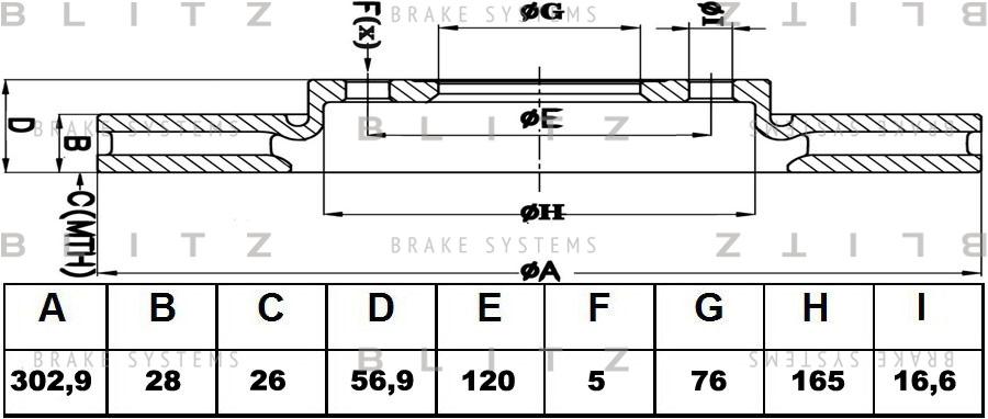 

Диск тормозной BLITZ bs0414, Ок