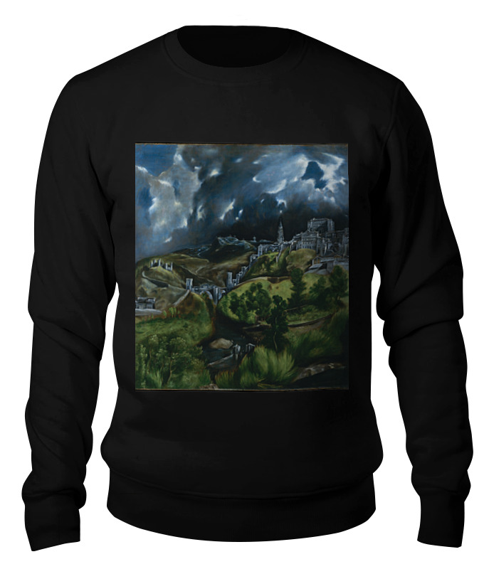 

Свитшот унисекс Printio Вид толедо (картина эль греко) черный 2XL, Вид толедо (картина эль греко)