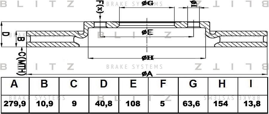 

Диск тормозной BLITZ bs0434, Ок