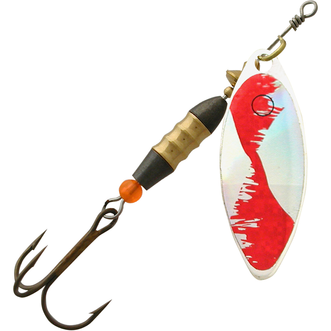 Блесна для рыбалки AQUA LONG 12,0g, лепесток № 3, цвет LO-11 (серебро, красный), 1 штука
