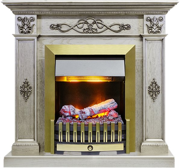 фото Каминокомплект derby - old silver с очагом danville antique brass fb2 dimplex