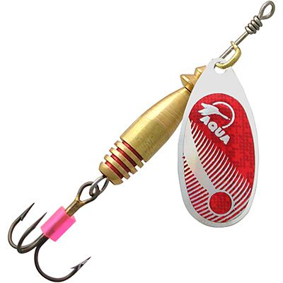 фото Блесна для рыбалки aqua colan 05,0g, лепесток № 1, цвет cl-11 (серебро, красный), 1 штука