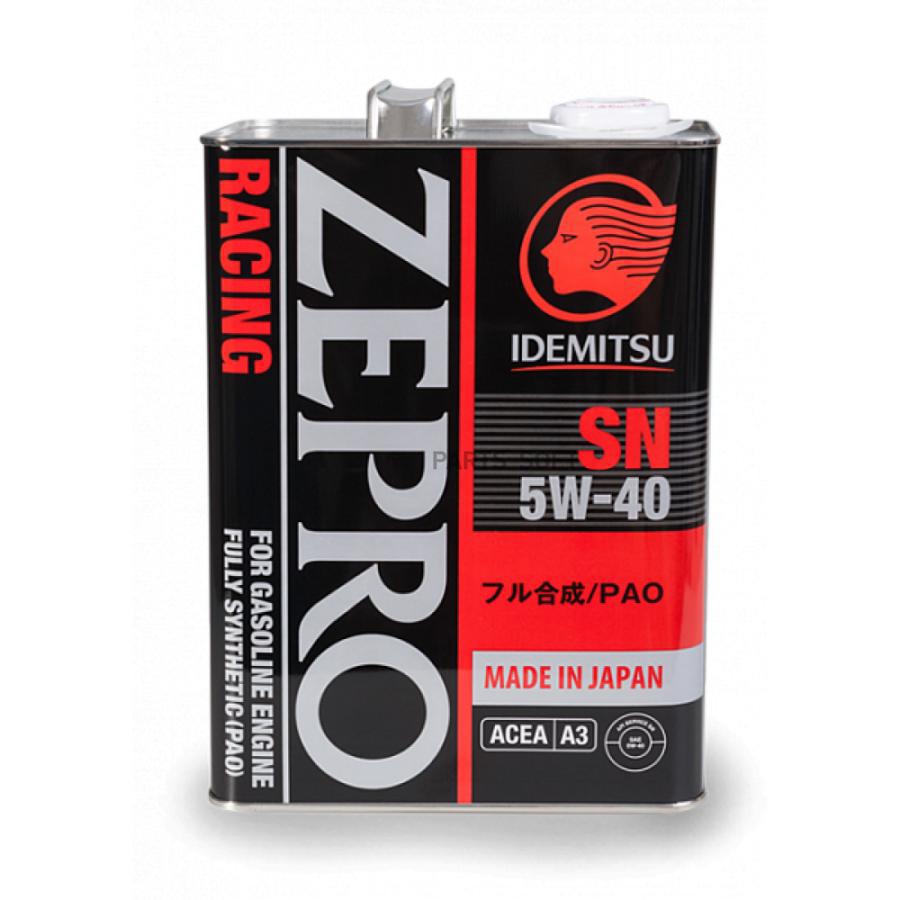 

Моторное масло Idemitsu синтетическое ZEPRO RACING 5W40 ПАО SN A3 4л