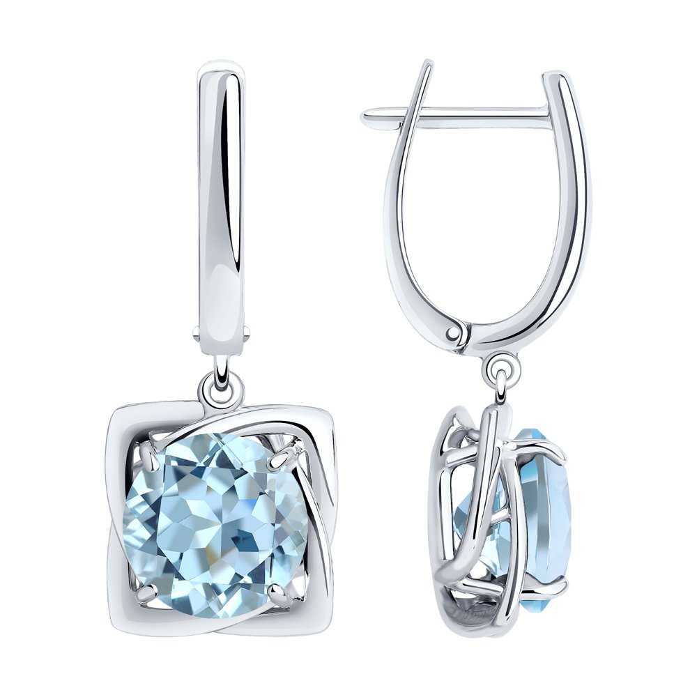 

Серьги подвески из серебра Diamant 94-321-00985-1, топаз, 94-321-00985-1