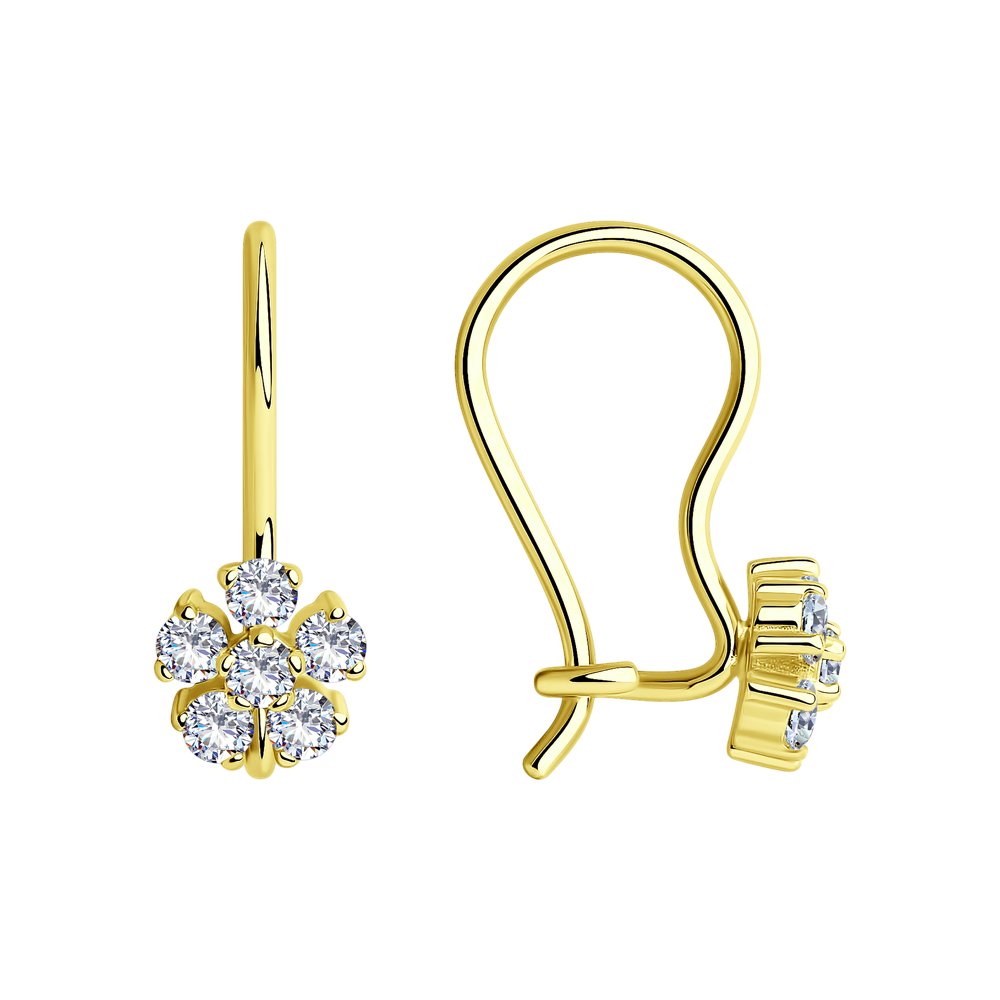 

Серьги из желтого золота SOKOLOV 022674-2, фианит, 022674-2