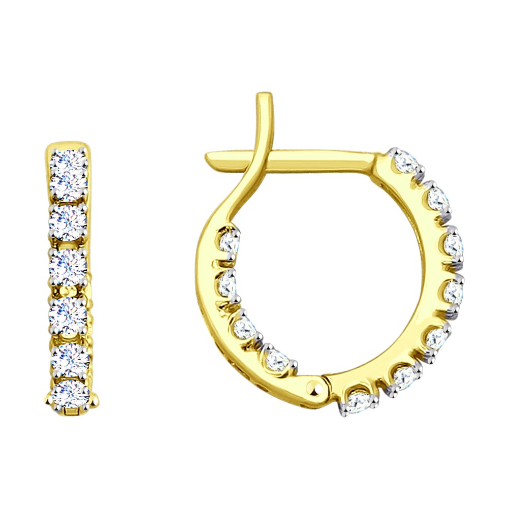 

Серьги из желтого золота SOKOLOV 027654-2, фианит, 027654-2
