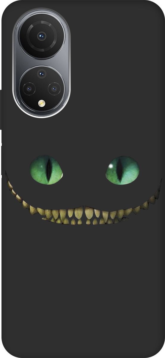 

Матовый Soft Touch Чехол на Honor X7 "Cheshire Cat" черный, Черный;зеленый, 158558