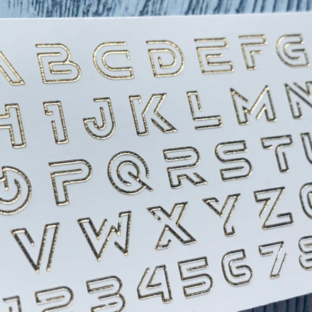 

Набор, Anna Tkacheva, 3D-слайдер Crystal Gold №190 «Буквы. Цифры», 2 шт., Золотистый