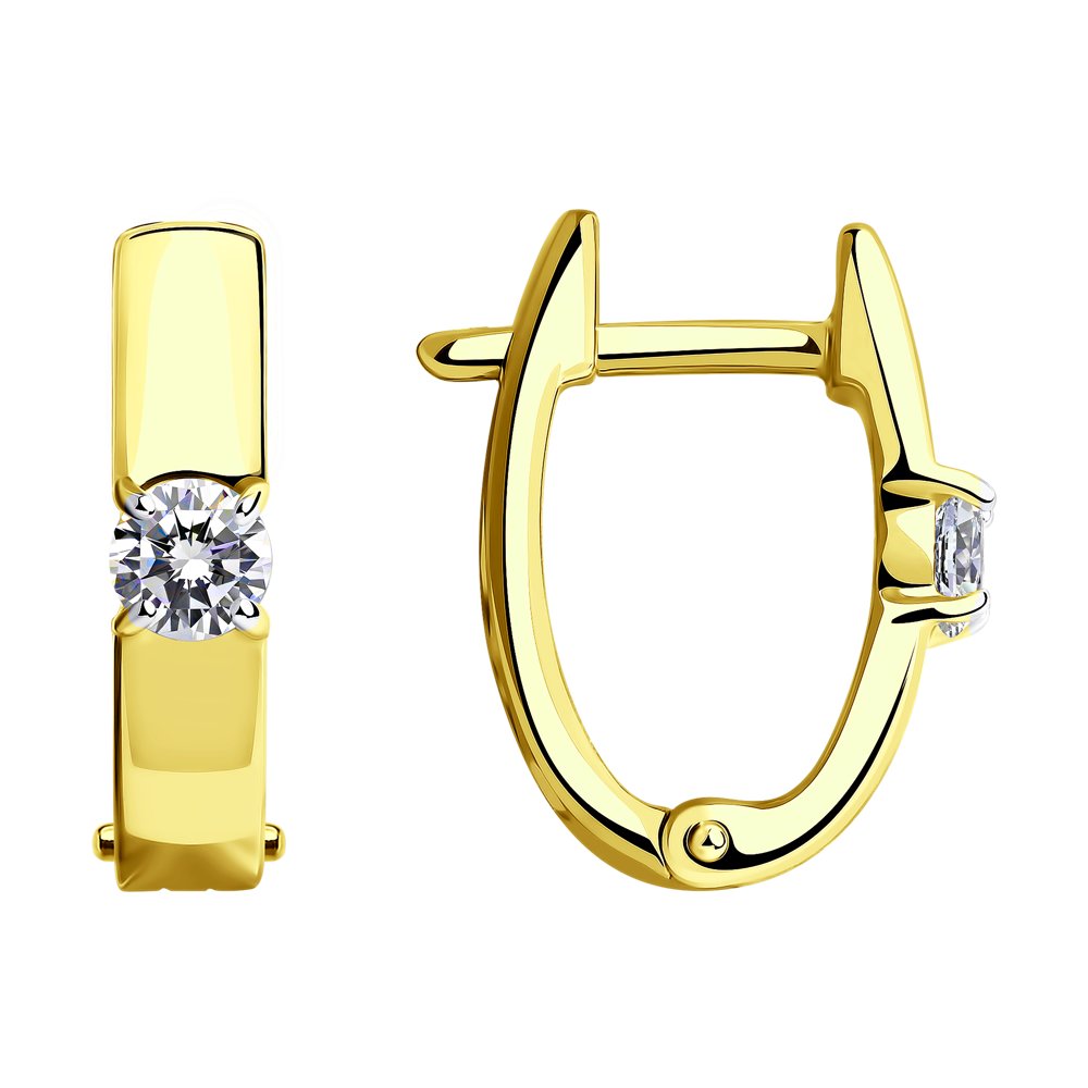 

Серьги из желтого золота SOKOLOV 028655-2, фианит, 028655-2