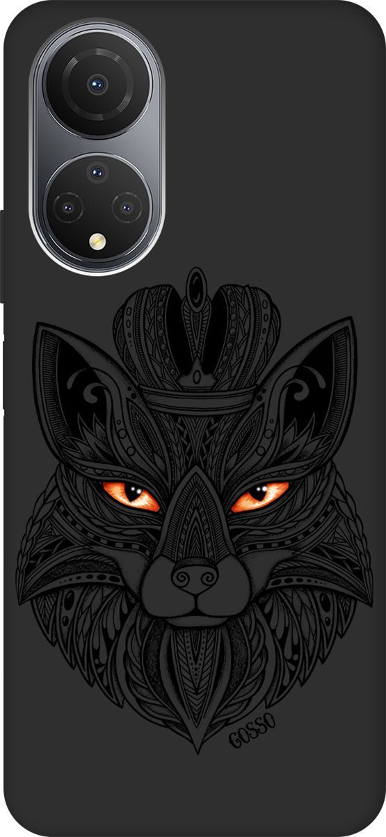 

Матовый Soft Touch Чехол на Honor X7 "Fox Queen" черный, Черный;белый, 158558