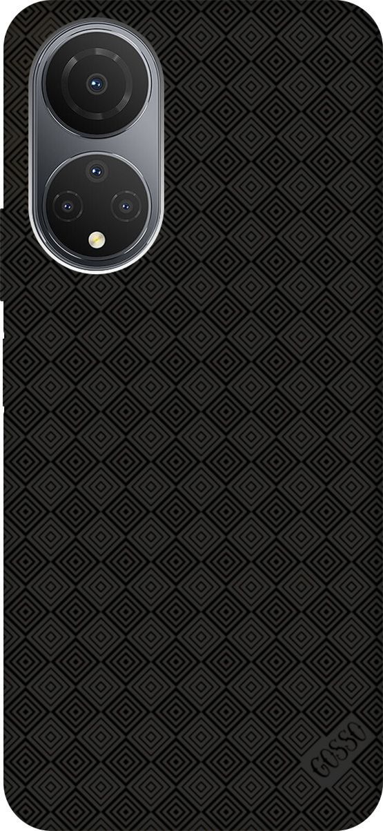 

Матовый Soft Touch Чехол на Honor X7 "Magic Squares" черный, 158558